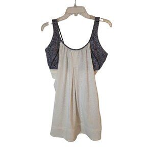 Lululemon Run Times Ivory Black Luxtreme Layered Tank Top 12 NEW